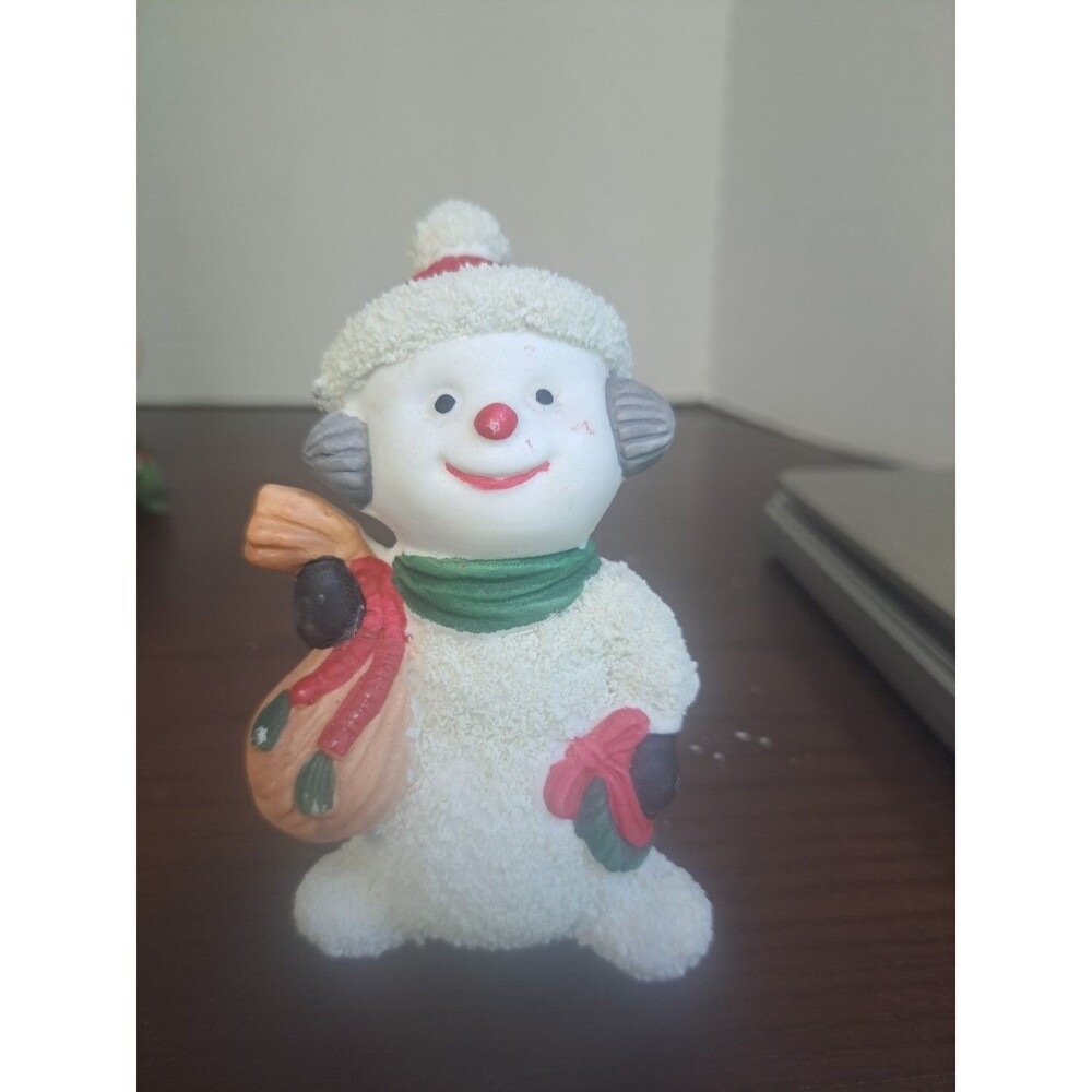 1990s Holiday Traditions Snowman With Sack Textured Finish